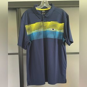 large navy blue regular fit oakley polo shirt